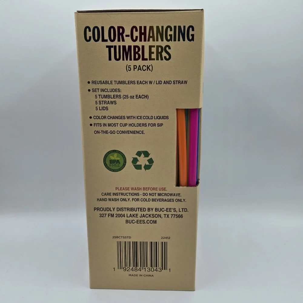 Buc-ee's Color Changing Tumblers 5 Pack